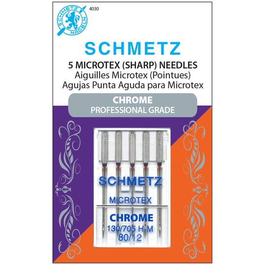 Euro-notions Schmetz Chrome Microtex Machine Needles, 80/12, 5ct.